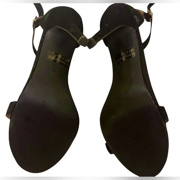 Glaze Elegant Black Ankle Strap Heels - Picture 4 of 4